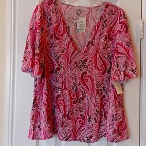 *NWOT Rayon Paisley Top Large/XL (sz 10 MS)